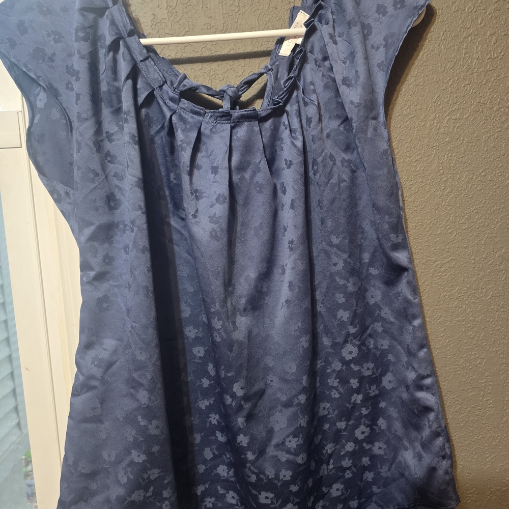 Women’s Blue Floral Satin Skirt